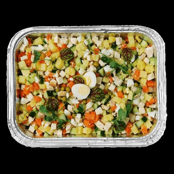 Оливье с ветчиной из индейки